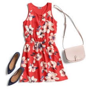 Market & Spruce, medium, red floral dress, EUC